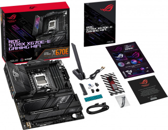 Материнская плата Asus ROG STRIX X670E-E GAMING WIFI SocketAM5 AMD X670 4xDDR5 ATX AC`97 8ch(7.1) 2.5Gg RAID+HDMI+DP от магазина РЭССИ