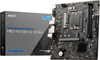 Материнская плата MSI PRO H610M-G Soc-1700 Intel H610 2xDDR5 mATX AC`97 8ch(7.1) GbLAN+VGA+HDMI+DP от магазина РЭССИ