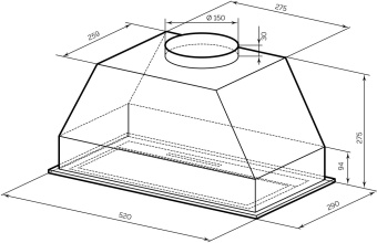 Вытяжка встраиваемая Lex Hyper 600 GS BL черный управление: сенсорное (1 мотор) от магазина РЭССИ