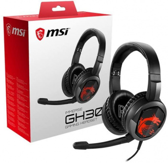 Наушники с микрофоном MSI Immerse GH30 черный 1.5м накладные оголовье (S37-2101010-SV1) от магазина РЭССИ
