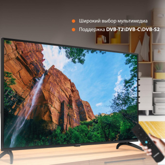 Телевизор LED SunWind 50" SUN-LED50XU400 Яндекс.ТВ черный 4K Ultra HD 60Hz DVB-T DVB-T2 DVB-C DVB-S DVB-S2 USB WiFi Smart TV от магазина РЭССИ