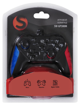 Геймпад SunWind SW-GP300M черный/красный/синий USB виброотдача (1427332) от магазина РЭССИ
