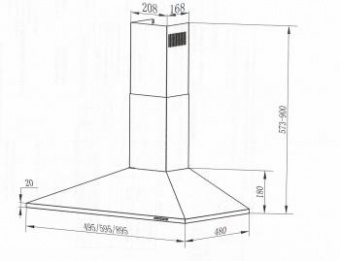Вытяжка каминная Maunfeld Cork 60 нержавеющая сталь управление: кнопочное (1 мотор) от магазина РЭССИ