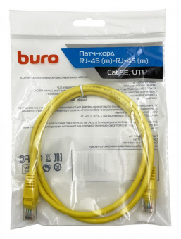 Патч-корд Buro UTP 4 пары cat5E CCA molded 1м желтый RJ-45 (m)-RJ-45 (m) от магазина РЭССИ