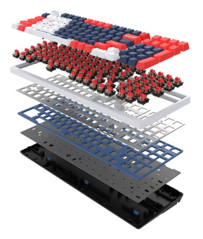 Клавиатура A4Tech Bloody S98 механическая синий/белый USB for gamer LED (SPORTS NAVY) от магазина РЭССИ