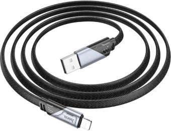 Кабель Hoco U119 Machine iP USB (m)-Lightning (m) 1.2м черный коробка плоский от магазина РЭССИ
