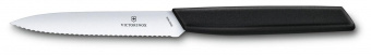 Нож кухонный Victorinox Swiss Modern (6.9003.10W) стальной универсальный лезв.100мм серрейт. заточка черный от магазина РЭССИ