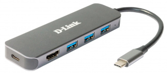 Разветвитель USB-C D-Link DUB-2333 5порт. серебристый (DUB-2333/A1A) от магазина РЭССИ