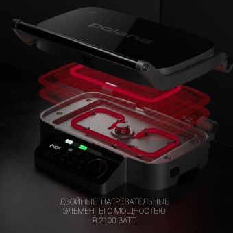 Электрогриль Polaris PGP 3002DP Optimal Temp 2200Вт черный от магазина РЭССИ
