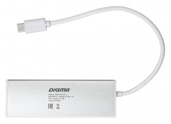 Разветвитель USB-C Digma HUB-4U3.0-UC-S 4порт. серебристый от магазина РЭССИ