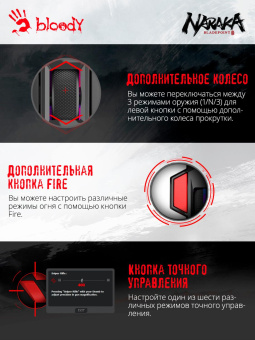Мышь A4Tech Bloody W95 Max Naraka белый/рисунок оптическая (12000dpi) USB (6but) от магазина РЭССИ