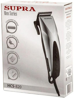 Машинка для стрижки Supra HCS-820 серебристый/черный 3Вт (насадок в компл:4шт) от магазина РЭССИ