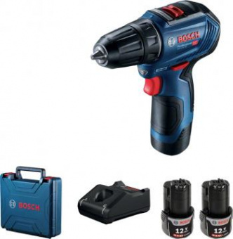 Дрель-шуруповерт Bosch GSR 12V-30 аккум. патрон:быстрозажимной (кейс в комплекте) (06019G9020) от магазина РЭССИ