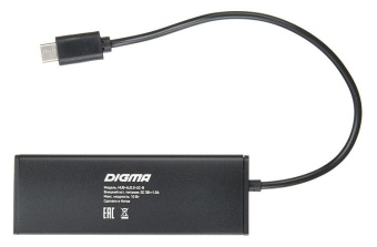 Разветвитель USB-C Digma HUB-4U2.0-UC-B 4порт. черный от магазина РЭССИ