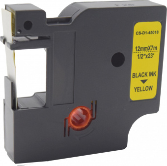 Картридж ленточный Cactus CS-D1-45018 45018 черный/желтый для Dymo LM 160, 210D, 280, PnP, 420P, 500 TS; Rhino Pro 6000, 5200, 4200 от магазина РЭССИ
