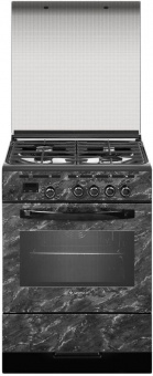 Плита Газовая Gefest ПГ 6300-03 0053 черный мрамор (стеклянная крышка) реш.чугун от магазина РЭССИ