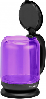 Чайник электрический Hyundai HYK-G5809 1.7л. 2200Вт фиолетовый/черный (корпус: стекло) от магазина РЭССИ