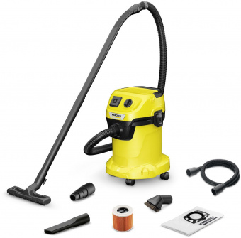 Строительный пылесос Karcher WD 3 P V-17/4/20 Workshop 1000Вт желтый от магазина РЭССИ