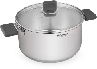 Кастрюля Rondell Quadro RDS-1597 5.1л. d=24см (с крышкой) стальной от магазина РЭССИ