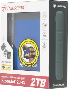 Жесткий диск Transcend USB 3.0 2Tb TS2TSJ25H3B StoreJet 25H3 (5400rpm) 2.5" синий от магазина РЭССИ