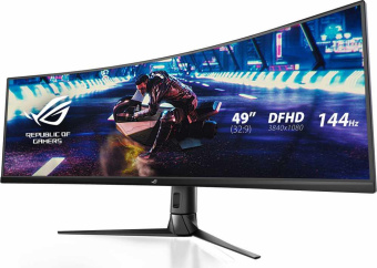 Монитор Asus 49" ROG Strix XG49VQ черный VA LED 32:9 HDMI M/M матовая HAS Piv 450cd 3840x1080 144Hz FreeSync 2 DP FHD USB 12.2кг от магазина РЭССИ