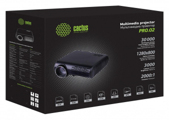 Проектор Cactus CS-PRO.02WT.WXGA-A LCD 3000Lm (1280x800) 2000:1 ресурс лампы:30000часов 2xUSB typeA 1xHDMI 4.2кг от магазина РЭССИ