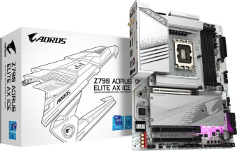 Материнская плата Gigabyte Z790 A ELITE AX ICE Soc-1700 Intel Z790 4xDDR5 ATX AC`97 8ch(7.1) 2.5Gg RAID+HDMI+DP от магазина РЭССИ