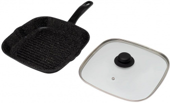 Сковорода-гриль Starwind Chef SW-CH3027G квадратная покрытие: Pfluon ручка несъемная (с крышкой) черный от магазина РЭССИ