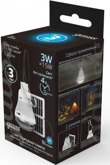 Светильник садовый Gauss Elementary 902102203 3Вт ламп.:1шт светодиод.лампа солнеч.бат. черный от магазина РЭССИ