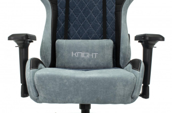 Кресло игровое Zombie VIKING 7 KNIGHT Fabric голубой текстиль/эко.кожа с подголов. крестов. металл от магазина РЭССИ