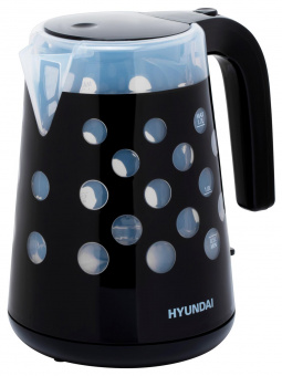 Чайник электрический Hyundai HYK-G2012 1.7л. 2200Вт черный/прозрачный (корпус: пластик) от магазина РЭССИ