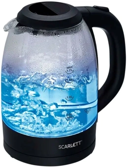 Чайник электрический Scarlett SC-EK27G11 1.7л. 2200Вт черный корпус: стекло/пластик от магазина РЭССИ