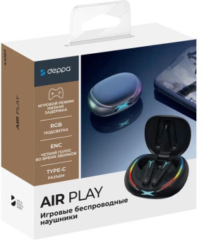 Гарнитура внутриканальные Deppa Air Play черный беспроводные bluetooth в ушной раковине (44197) от магазина РЭССИ
