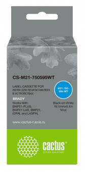 Картридж ленточный Cactus CS-M21-750595WT черный для Brady BMP21-PLUS/BMP21-LAB от магазина РЭССИ