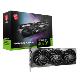 Видеокарта MSI PCI-E 4.0 RTX 4070 Ti GAMING X SLIM 12G NVIDIA GeForce RTX 4070TI 12288Mb 192 GDDR6X 2730/21000 HDMIx1 DPx3 HDCP Ret от магазина РЭССИ