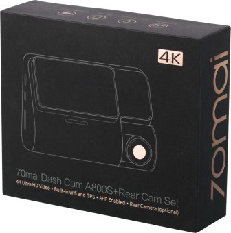 Видеорегистратор 70Mai Dash Cam A800S-1 черный 8Mpix 2160x3840 2160p 140гр. GPS Hisilicon Hi3559V200 от магазина РЭССИ