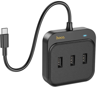 Разветвитель USB-C Hoco HB35 4порт. черный от магазина РЭССИ