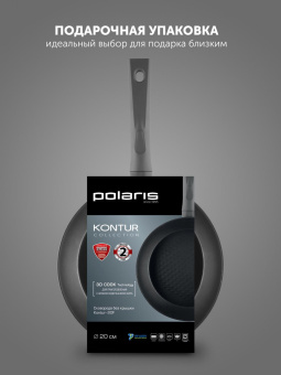 Сковорода Polaris Kontur 20F круглая 20см ручка несъемная (без крышки) черный (015085) от магазина РЭССИ