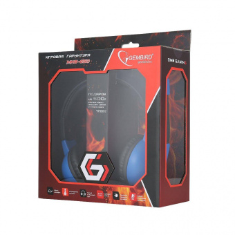 Гарнитура игровая Gembird MHS-G50 черный/синий регулировка громкости отключение микрофона кабель тканевый 2.5м от магазина РЭССИ