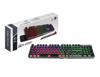 Клавиатура MSI VIGOR GK71 SONIC механическая серый/черный USB Multimedia for gamer LED (подставка для запястий) (S11-04RU234-CLA) от магазина РЭССИ