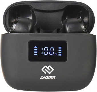 Гарнитура вкладыши Digma TWS-16 черный беспроводные bluetooth в ушной раковине (TWS16) от магазина РЭССИ