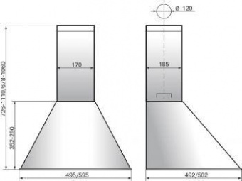 Вытяжка каминная Elikor Эпсилон 60П-430-П3Л черный/серебристый управление: ползунковое (1 мотор) от магазина РЭССИ