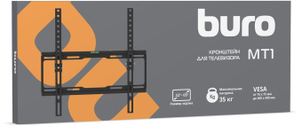 Кронштейн для телевизора Buro MT1 черный 22"-65" макс.35кг настенный наклон от магазина РЭССИ