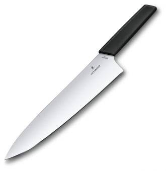 Нож кухонный Victorinox Swiss Modern (6.9013.25B) стальной разделочный лезв.250мм прямая заточка черный блистер от магазина РЭССИ