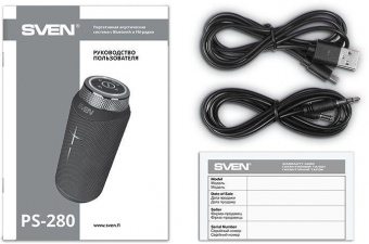 Колонка порт. Sven АС PS-280 черный 12W 2.0 BT 10м 2400mAh (SV-020521) от магазина РЭССИ