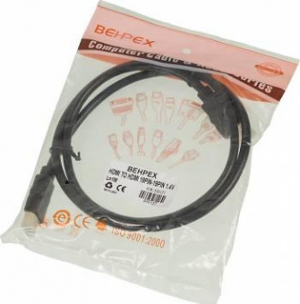 Кабель аудио-видео High Speed HDMI (m)/HDMI (m) 1м. Позолоченные контакты черный от магазина РЭССИ