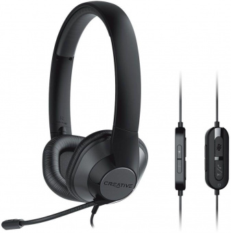 Наушники с микрофоном Creative HS-720 V2 черный 2м накладные USB оголовье (51EF0960AA000) от магазина РЭССИ