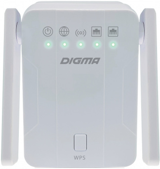 Повторитель беспроводного сигнала Digma D-WR300 N300 10/100BASE-TX белый (упак.:1шт) от магазина РЭССИ