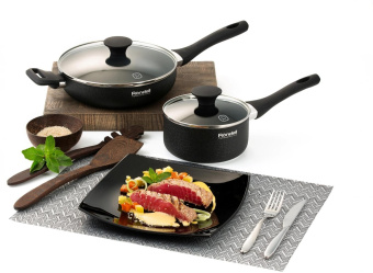 Сковорода Rondell Infinity RDA-570 круглая 20см покрытие: Xylan Plus ручка несъемная (без крышки) черный от магазина РЭССИ