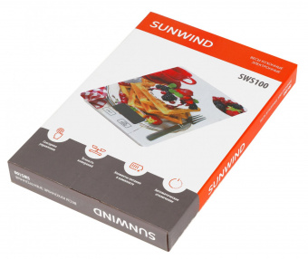 Весы кухонные электронные SunWind SWS100 макс.вес:5кг рисунок/вафли от магазина РЭССИ